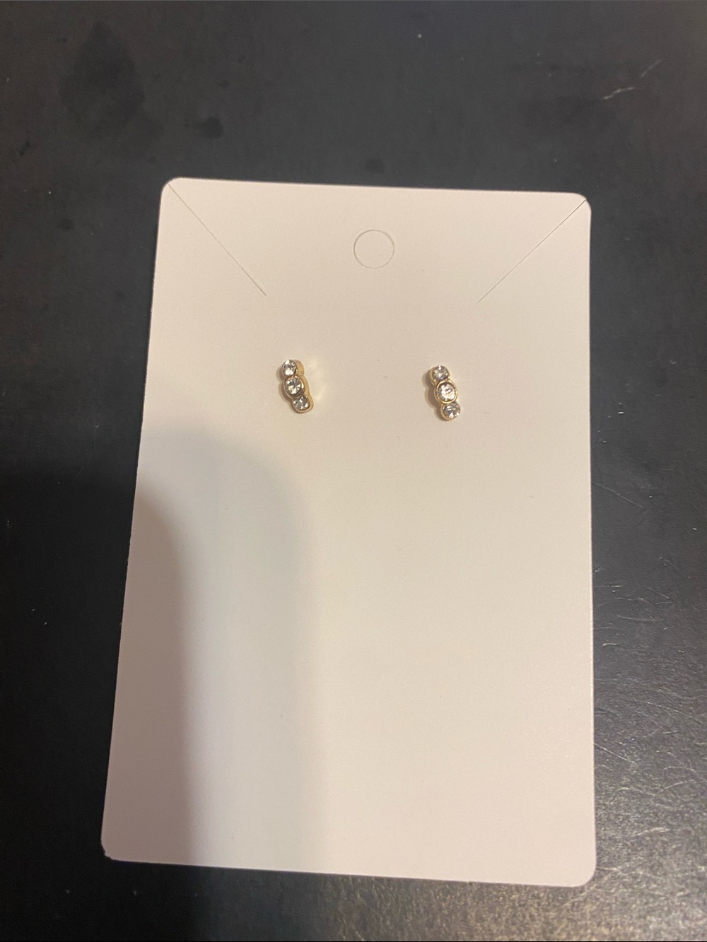 Fashion Jewelry Gold-Tone Studs with Pink and Clear Stones - Picture 3 of 3